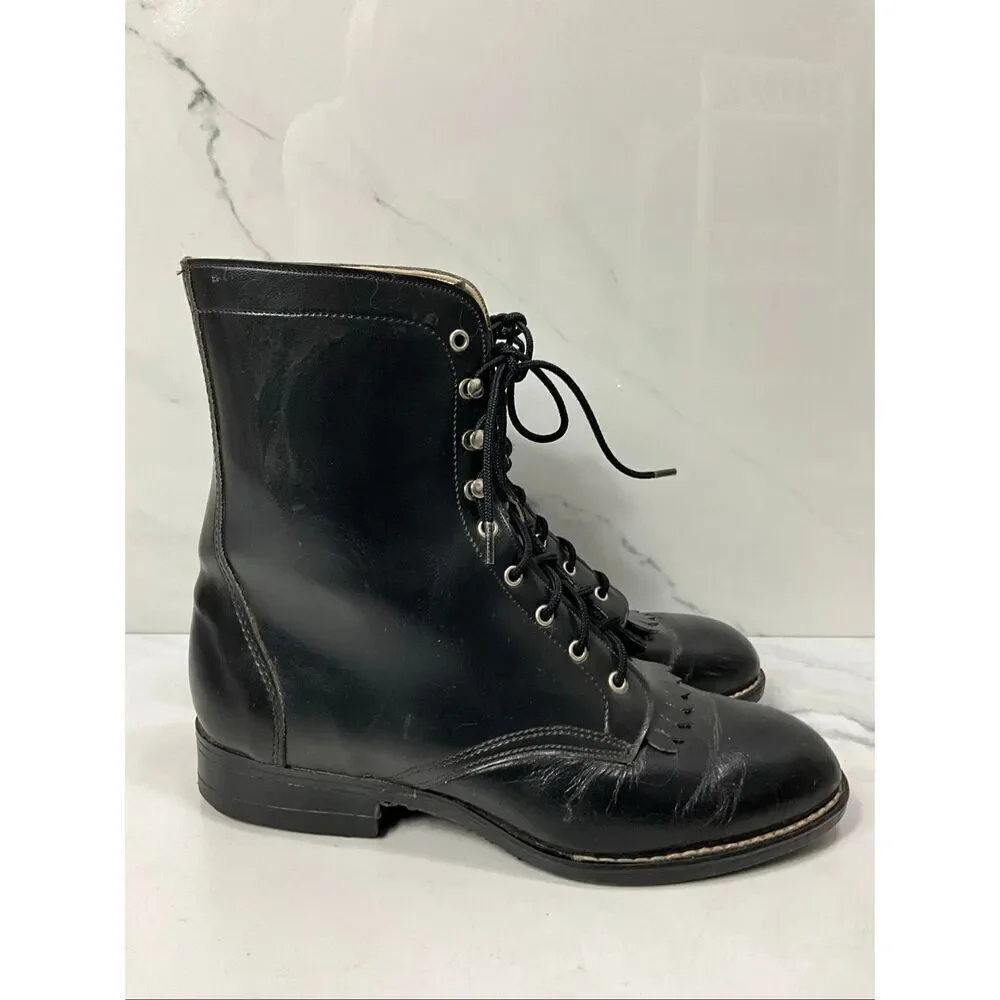 VINTAGE Black Leather Riding Boots